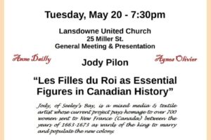 General Meeting and Presentation Poster Leeds & 1000 Islands Historical Society general meeting and presentation poster