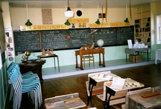 The school today houses historical society artifacts and archives